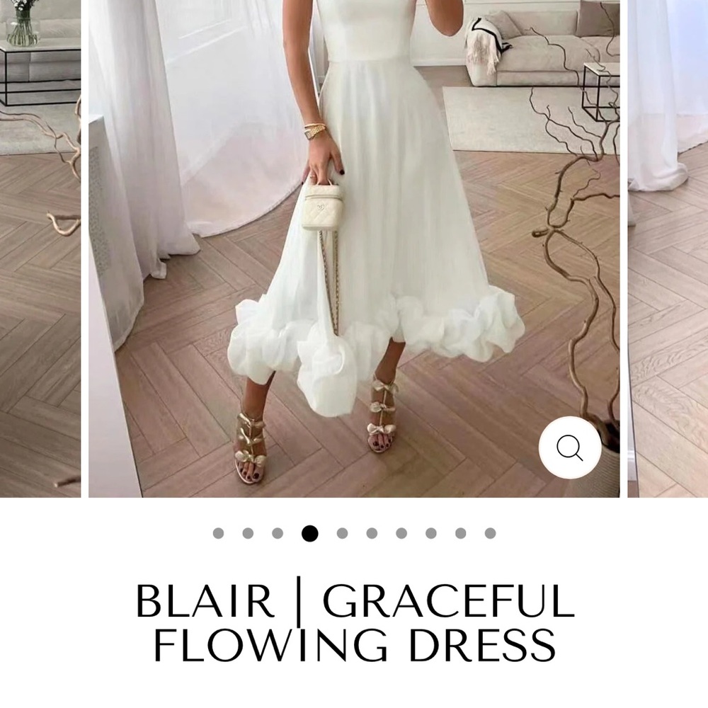 Blair Graceful White Midi Dress